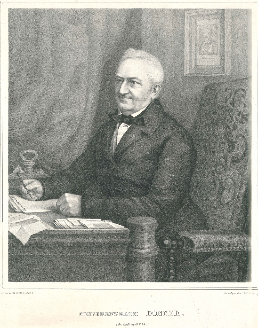 Historisches Bild eines Mannes am Schreibtisch