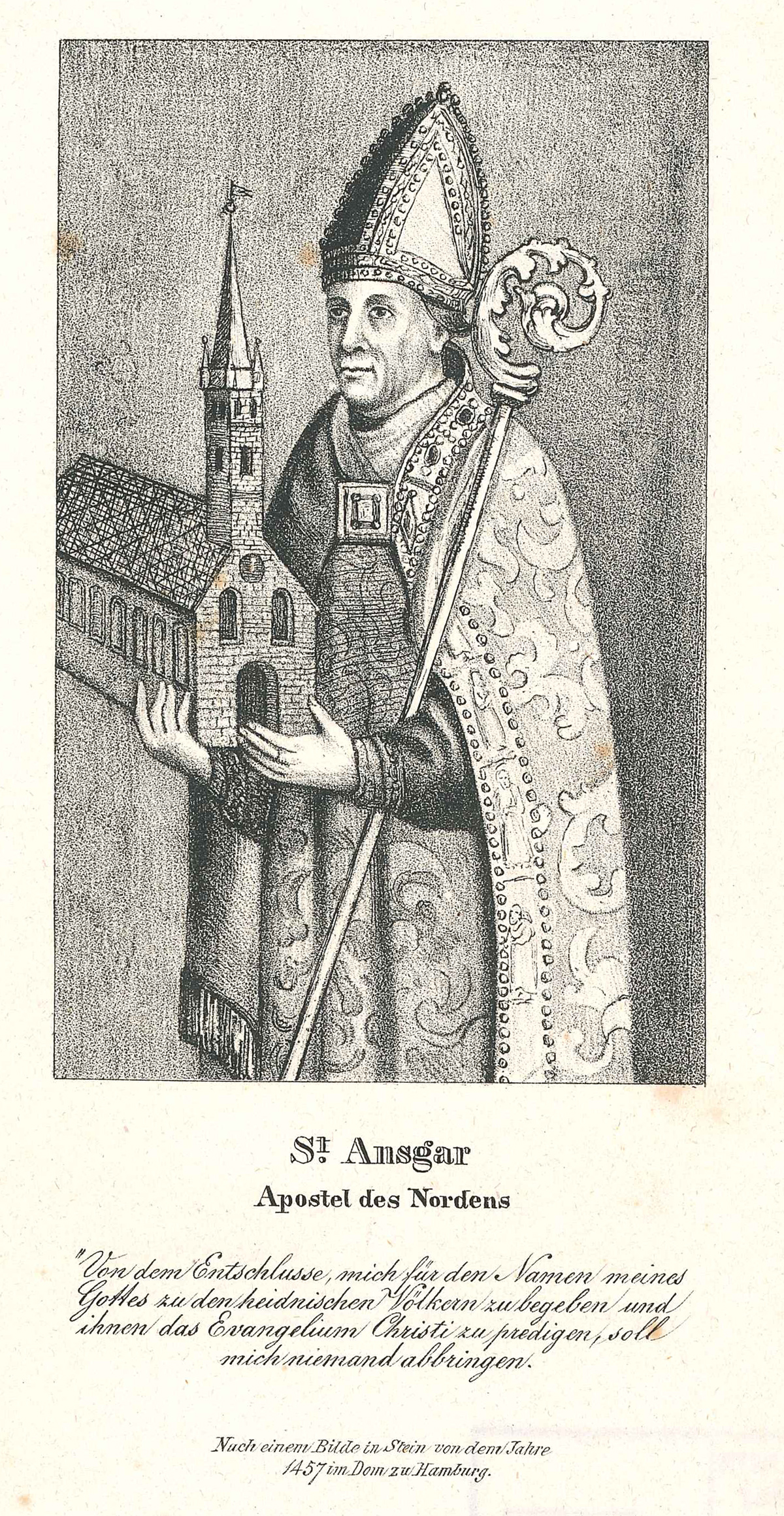 Zeichnung des heiligen Ansgars