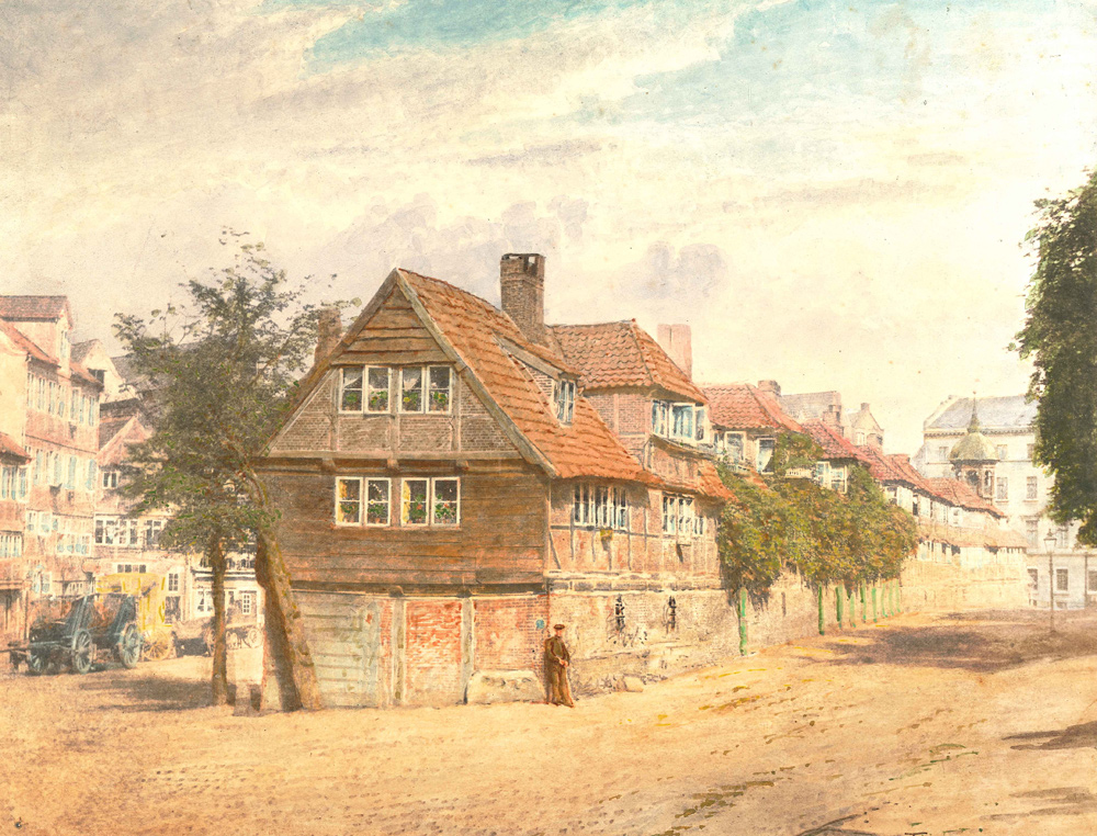 Straße mit Fachwerkhäusern