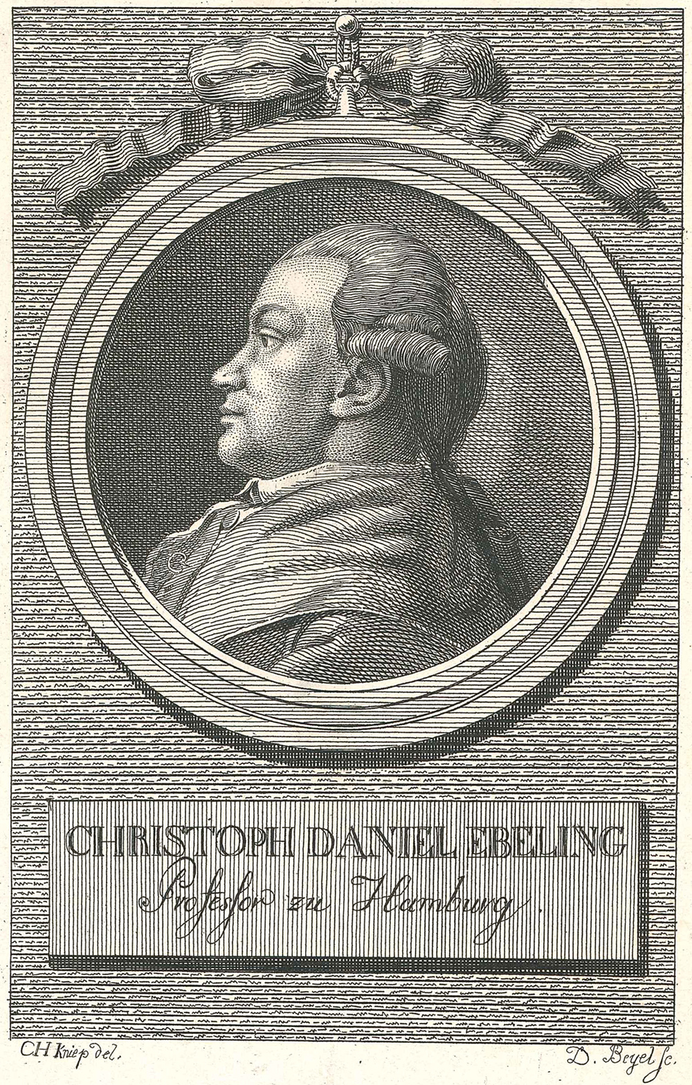 seitliche Portraitzeichnung eines Mannes