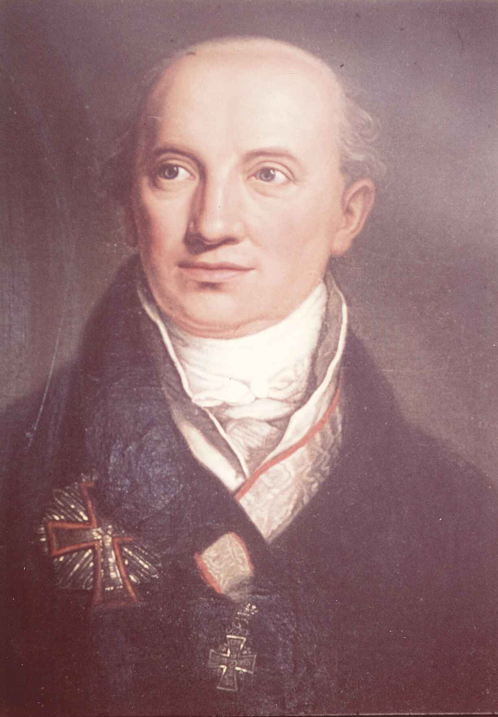 Ölgemälde eines Mannes mit Halbglatze
